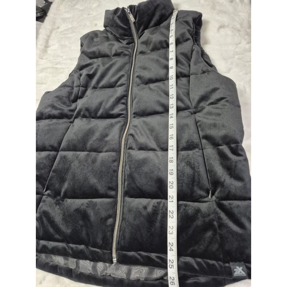 Women's ZEROXPOSUR Black Puffer Faux Suede Soft Zip Up Vest L - Picture 5 of 10